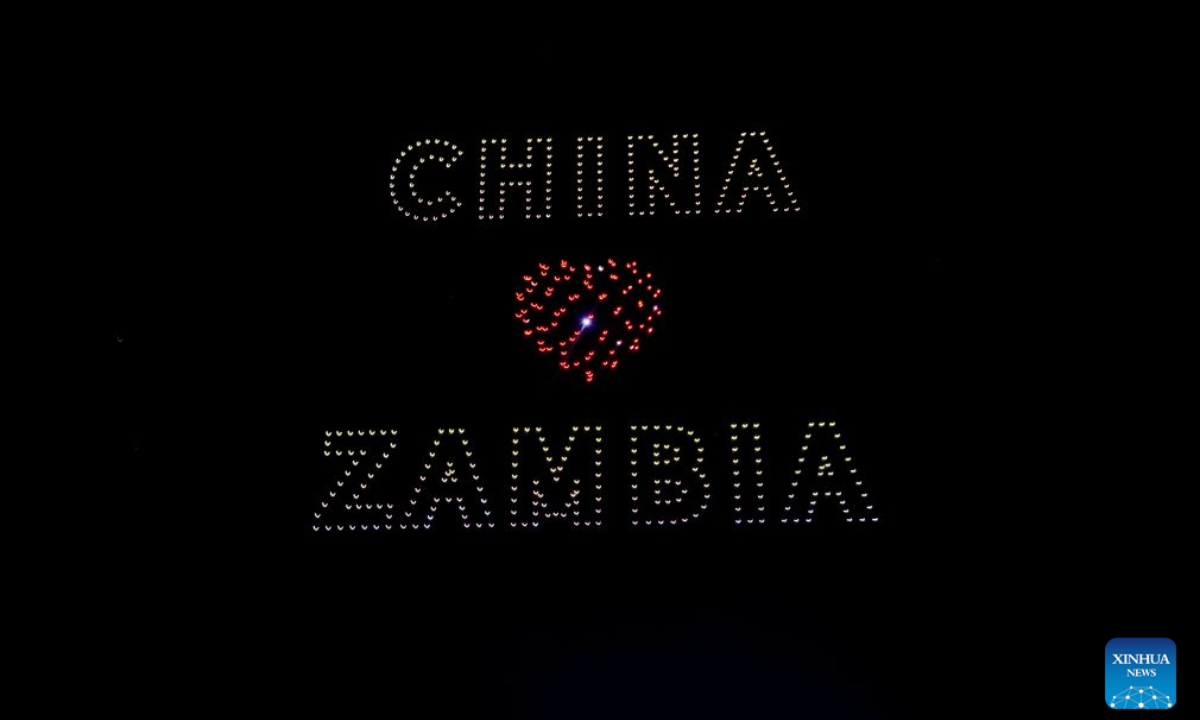 Drone light show illuminates China-Zambia people-to-people exchanges